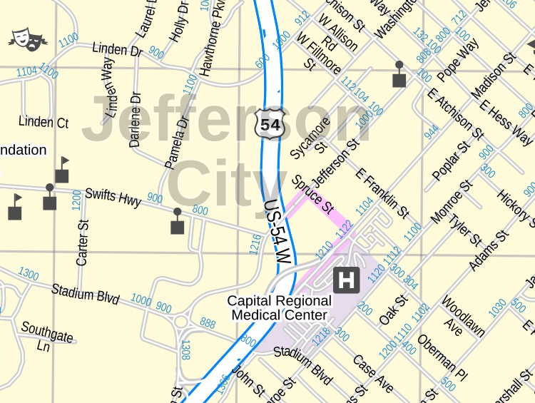 Jefferson City Map Missouri