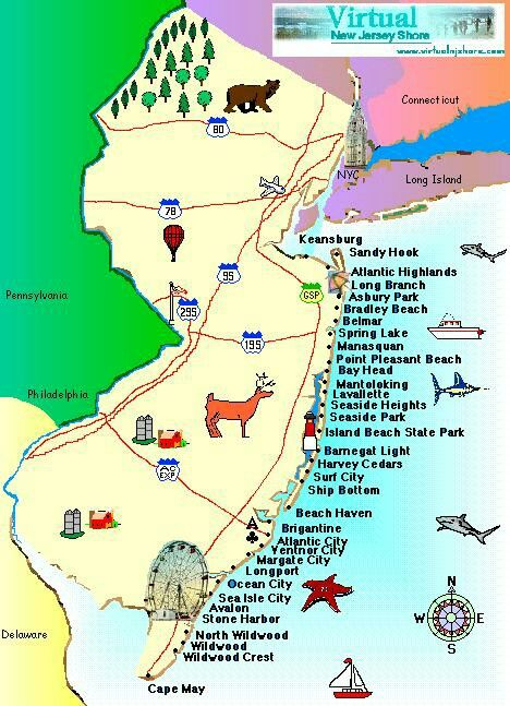Jersey Shore Beach Map Nj Beaches New Jersey Beaches Jersey Shore