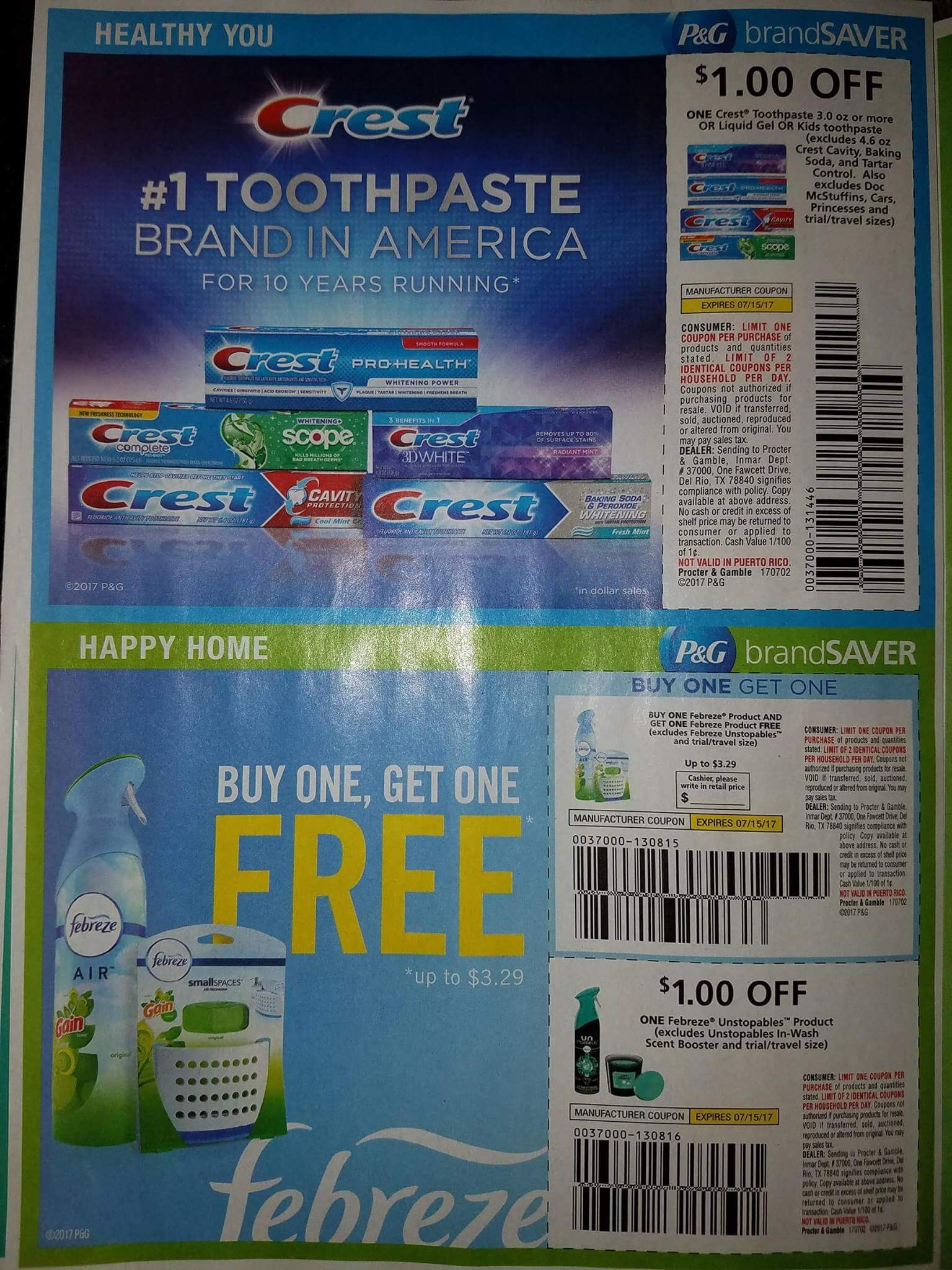 July 2017 P G Coupon Insert SCAN VIEW ALL PAGES EARLY Page 14 Of 20