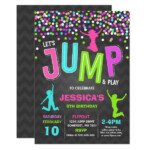 Jump Birthday Invitation Jump Trampoline Party Zazzle