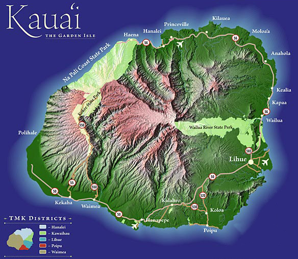 Kauai Map Map Of The Kauai Of Hawaii