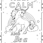 Keep Calm And Be An Unicorn 2 Coloring Page Printable