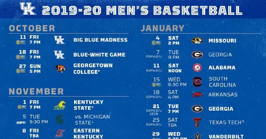 Kentucky Basketball 2019 20 Schedule Set A Sea Of Blue