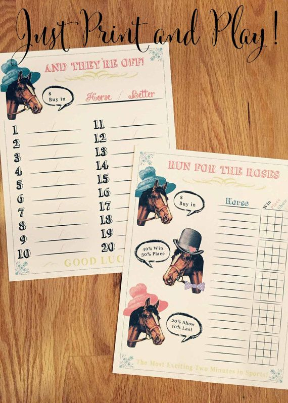 Kentucky Derby Party Printable Betting Sheets By CreationsbyDeven