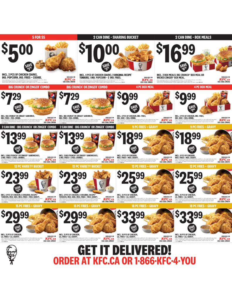 KFC Canada Mailer Coupons Alberta Manitoba Until June 21 2020