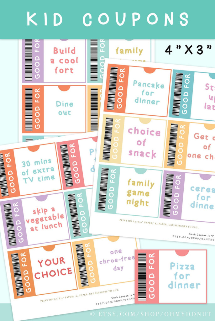 Kids Reward Coupon 3X4 Kid Coupons Kid Coupon Etsy