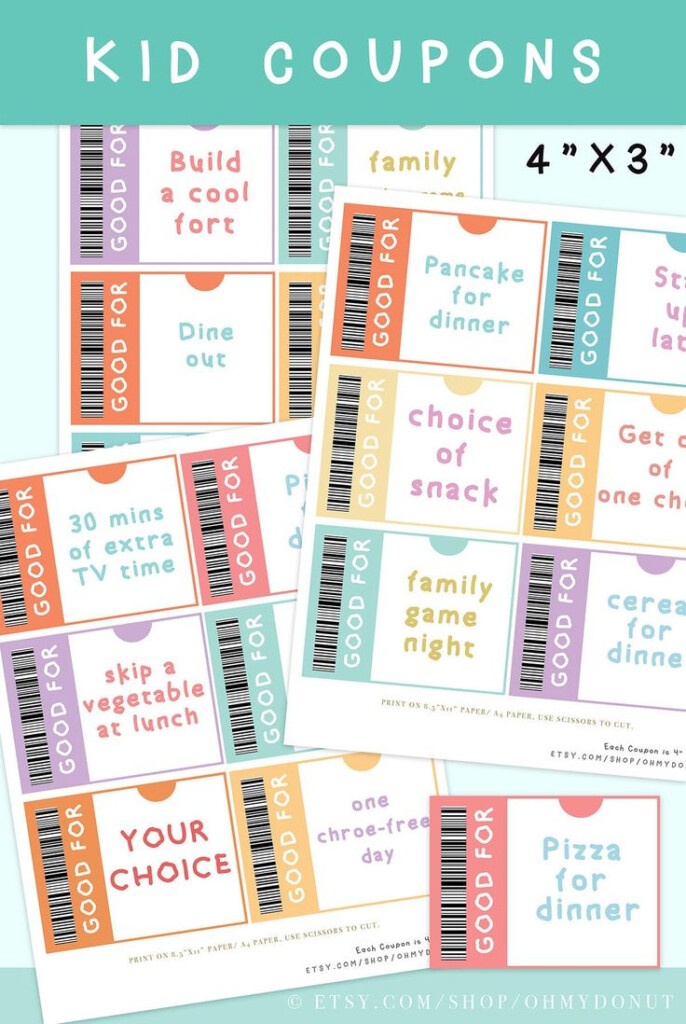 Kids Reward Coupon 3x4 Kid Coupons Kid Coupon Etsy Kids Rewards 