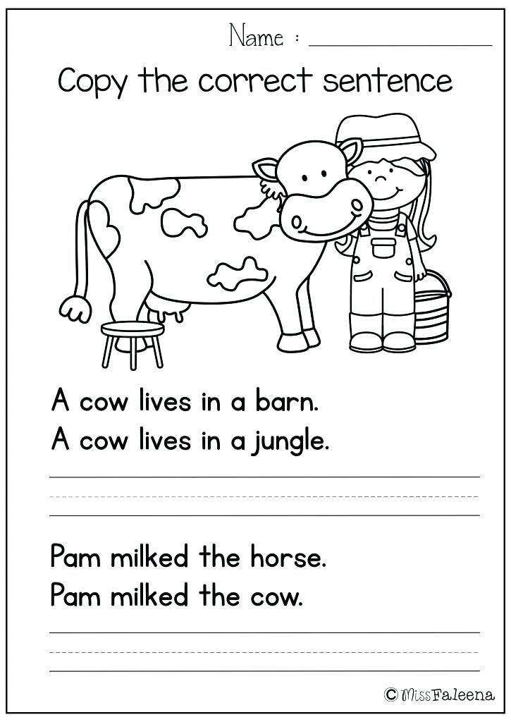 Free Printable Sentence Building Worksheets For Kindergarten 