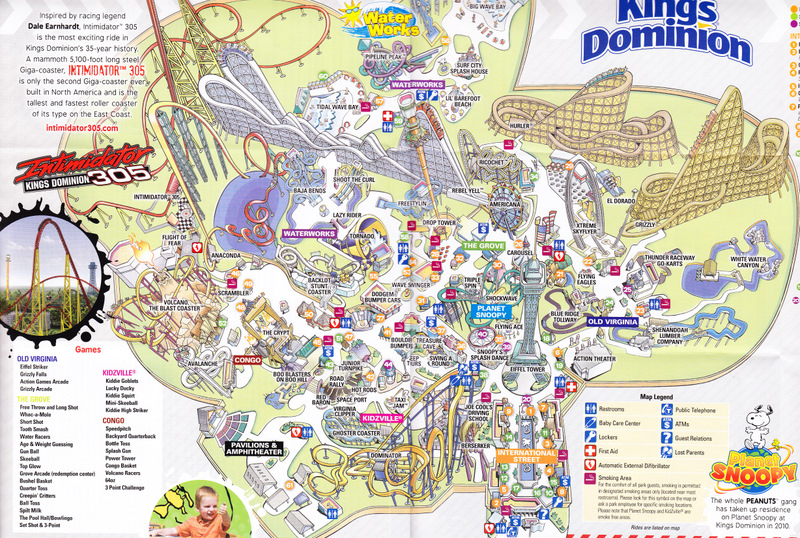 Kings Dominion 2010 Park Map
