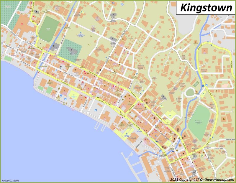 Kingstown Map Saint Vincent And The Grenadines Maps Of Kingstown