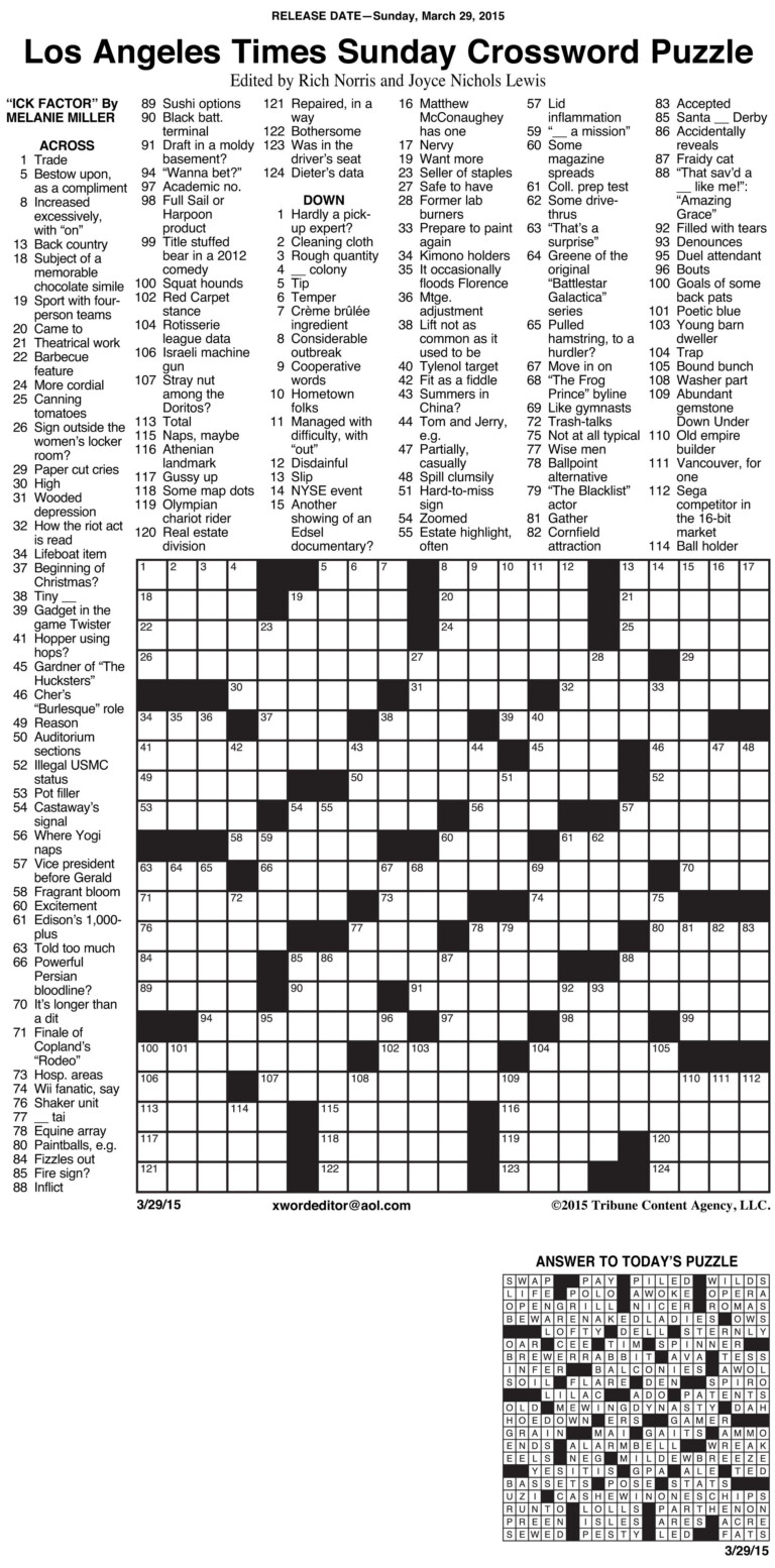 Daily Commuter Crossword Puzzle Printable FreePrintable.me