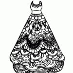 Lace Dress Coloring Page Printable