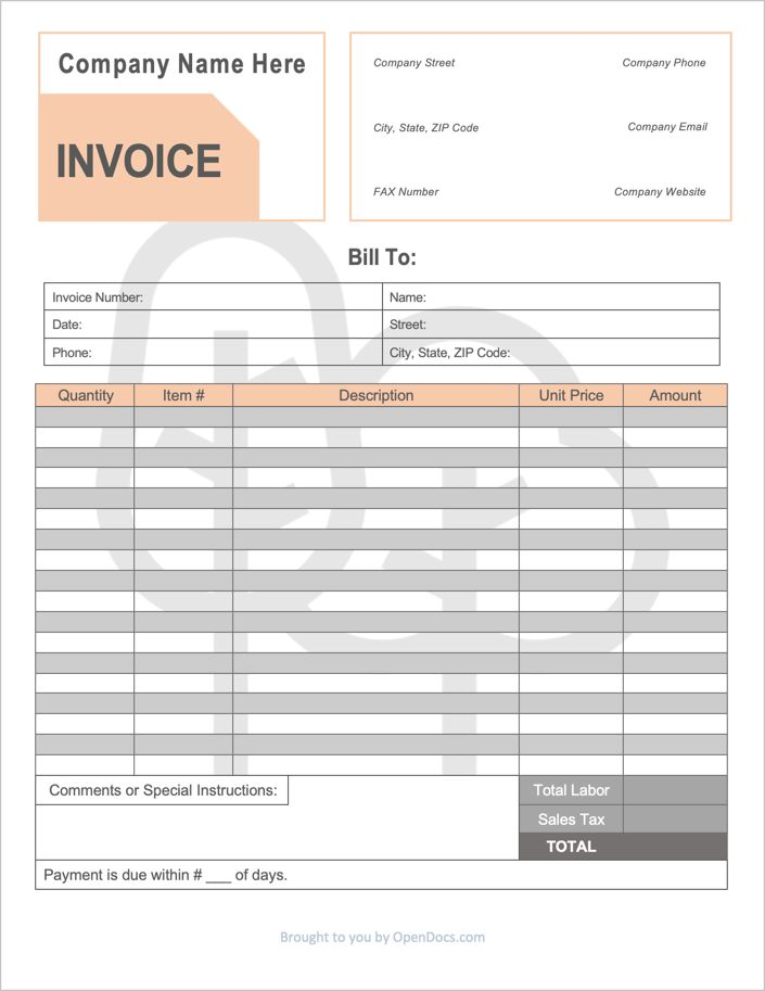 Landscape Invoice Template Invoice Template Invoice Example Invoicing