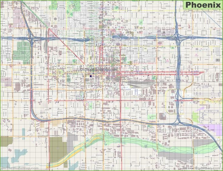 Large Detailed Street Map Of Phoenix Street Map Map Street