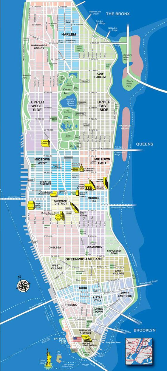 Large Map Of Manhattan 1 Manhattan Map Manhattan Tourist Map New