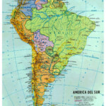 Large Political And Hydrographic Map Of South America With Major Cities