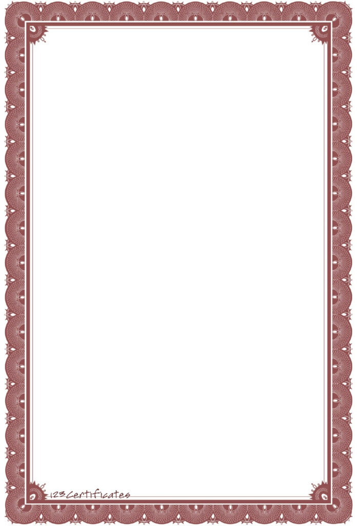 Large portrait certificat border templates MS Word DocFile Printable 