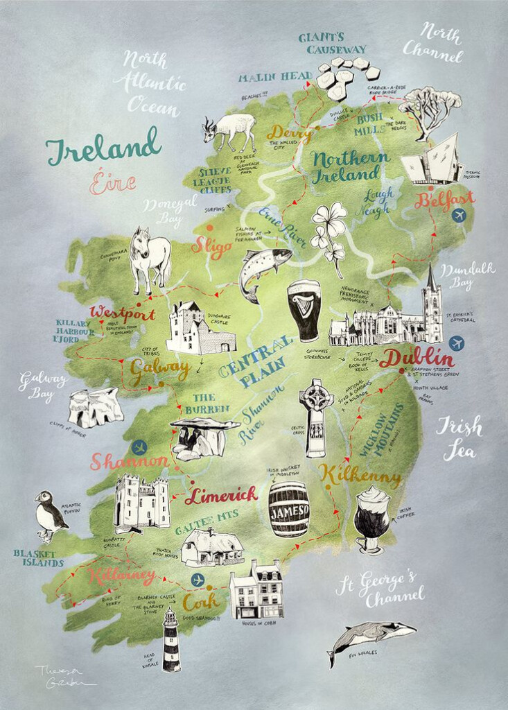 Large Print Ireland Map Ireland Poster Large Ireland Art Saint 