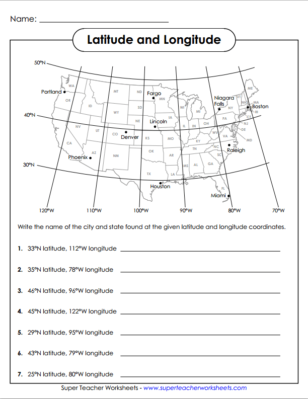 Latitude And Longitude Worksheets 99Worksheets