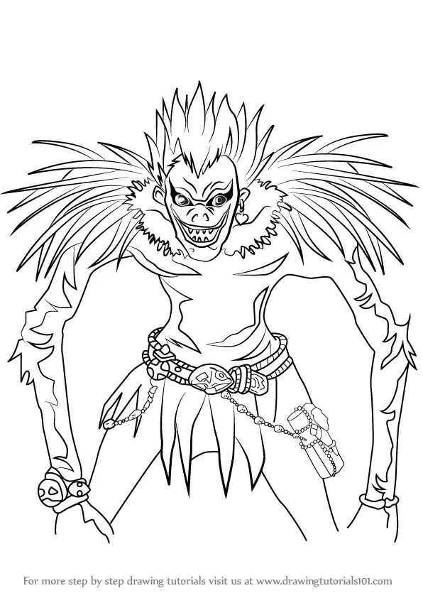 Learn How To Draw Ryuk From Death Note Death Note Step By Step 