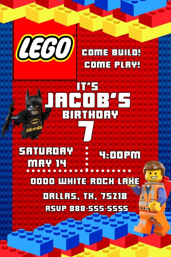 Lego Birthday Invitation Invitacion De Cumplea os De Lego Unique 