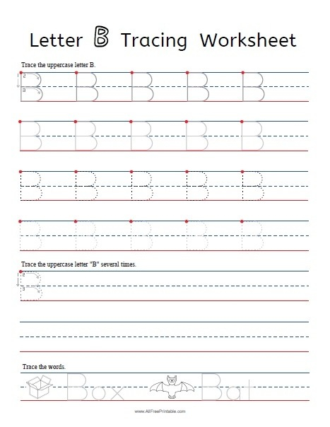 Letter B Tracing Worksheets For Preschool Worksheets Master