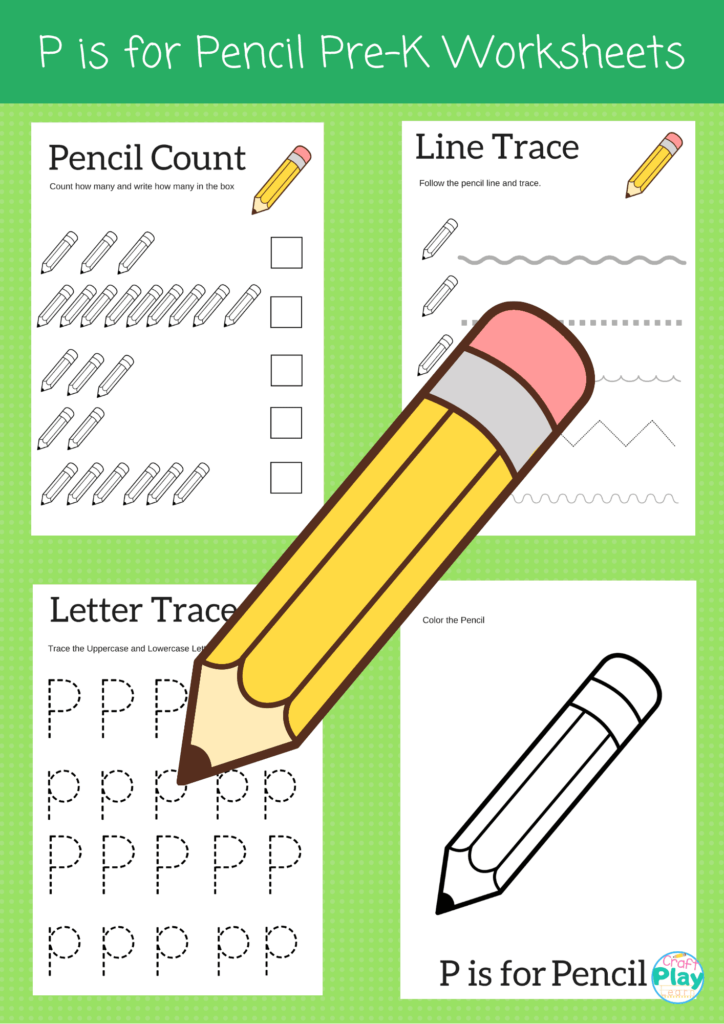 Letter P Worksheets For Preschool Kids Craft Play Learn