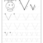 Letter V Tracing Worksheet For Preschool Dot To Dot Name Tracing Website