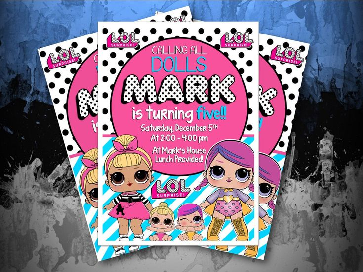 Lol Doll Invitation CUTE Invitation Girls Birthday Invitation girls 