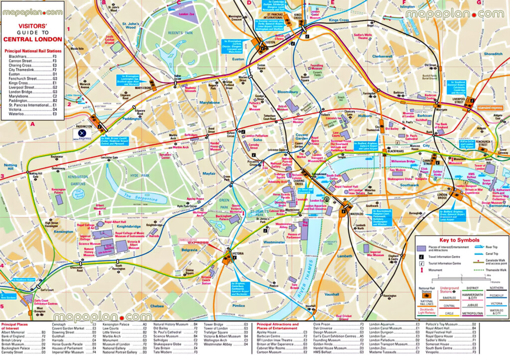 London Maps Top Tourist Attractions Free Printable City Street Map 