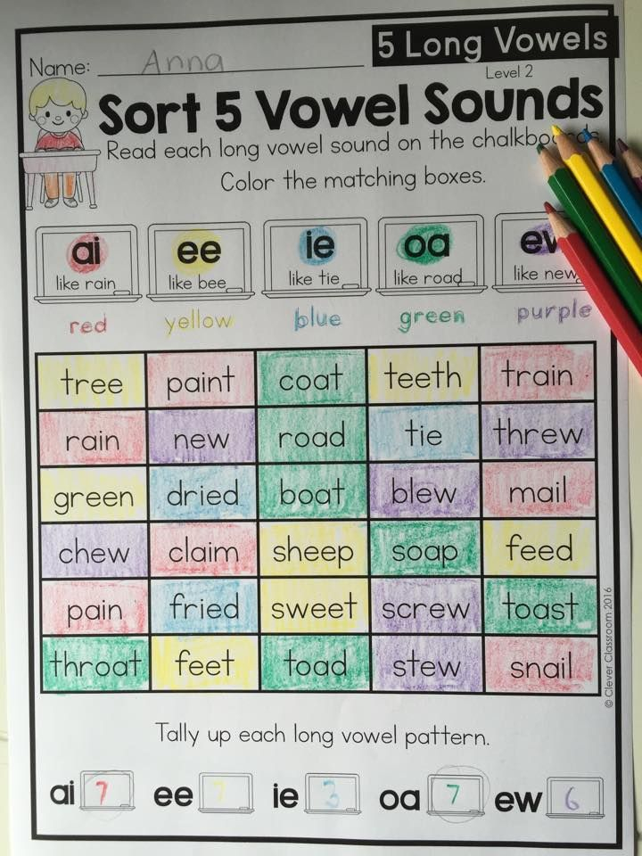 Long Vowel Sorting Pages See Them All Via Clever Classroom Words 