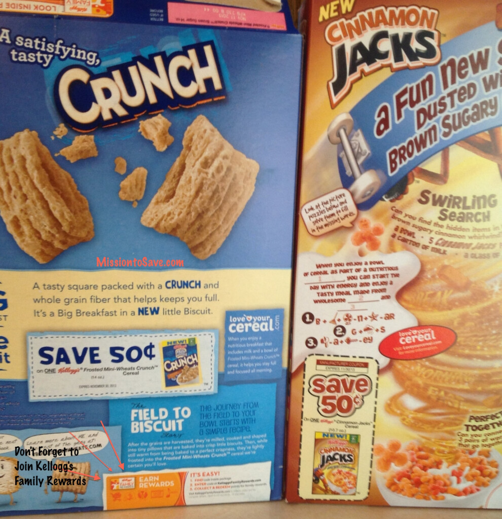 Look Out For Kelloggs Cereal Box Coupons Mission To Save