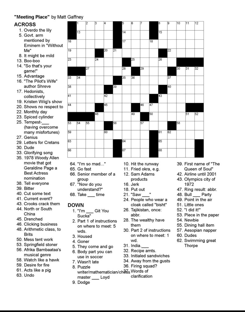 Los Angeles Times Crossword Puzzle Printable Printable Crossword Puzzles