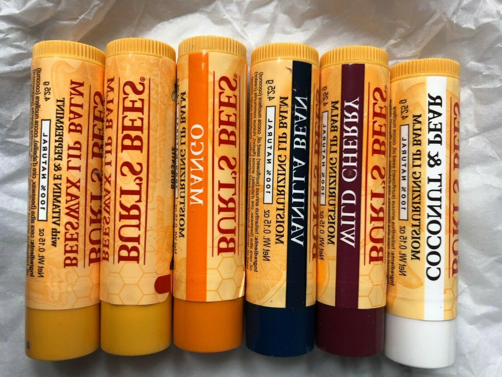 Lot Of 6 BURT S BEES LIP BALM 100