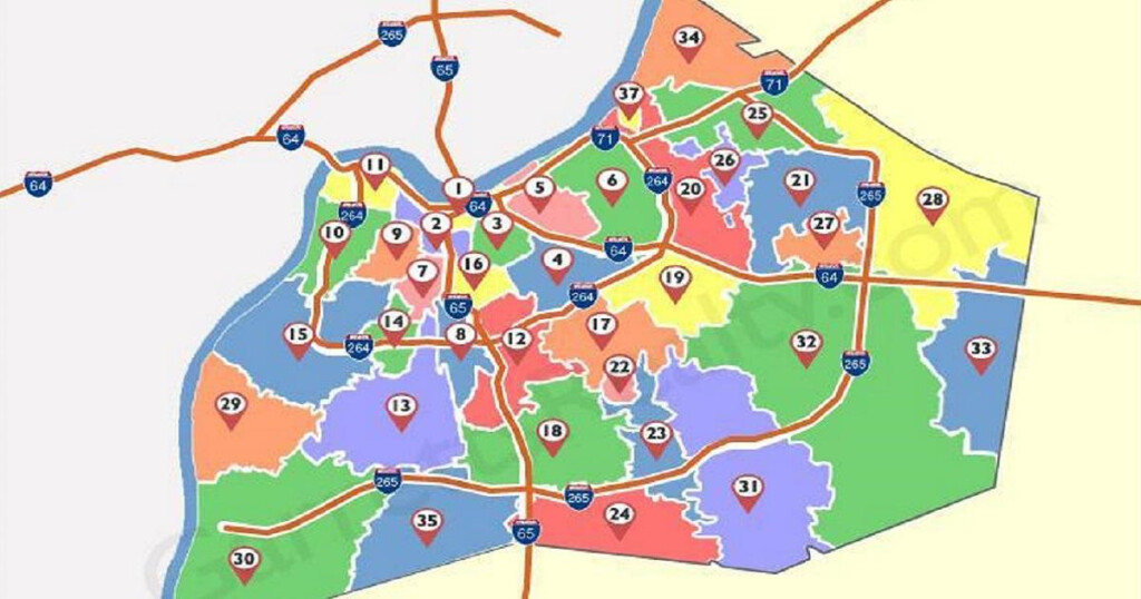 Louisville Kentucky Zip Code Map