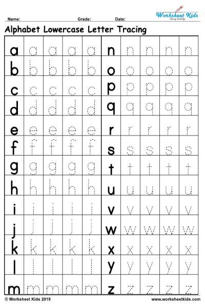 Lowercase Alphabet Tracing Worksheets Free Printable PDF Alphabet 