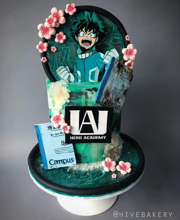 Made A Birthday Cake For A Deku Fan BokuNoHeroAcademia Anime Cake 