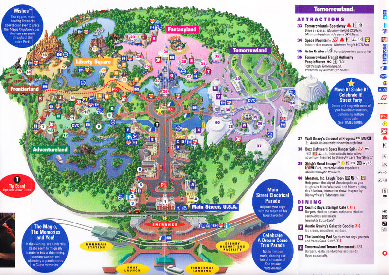 Magic Kingdom At Walt Disney World 2011 Park Map