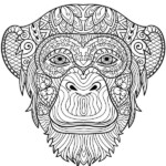 Mandala Monkey Africa Adult Coloring Page Printable