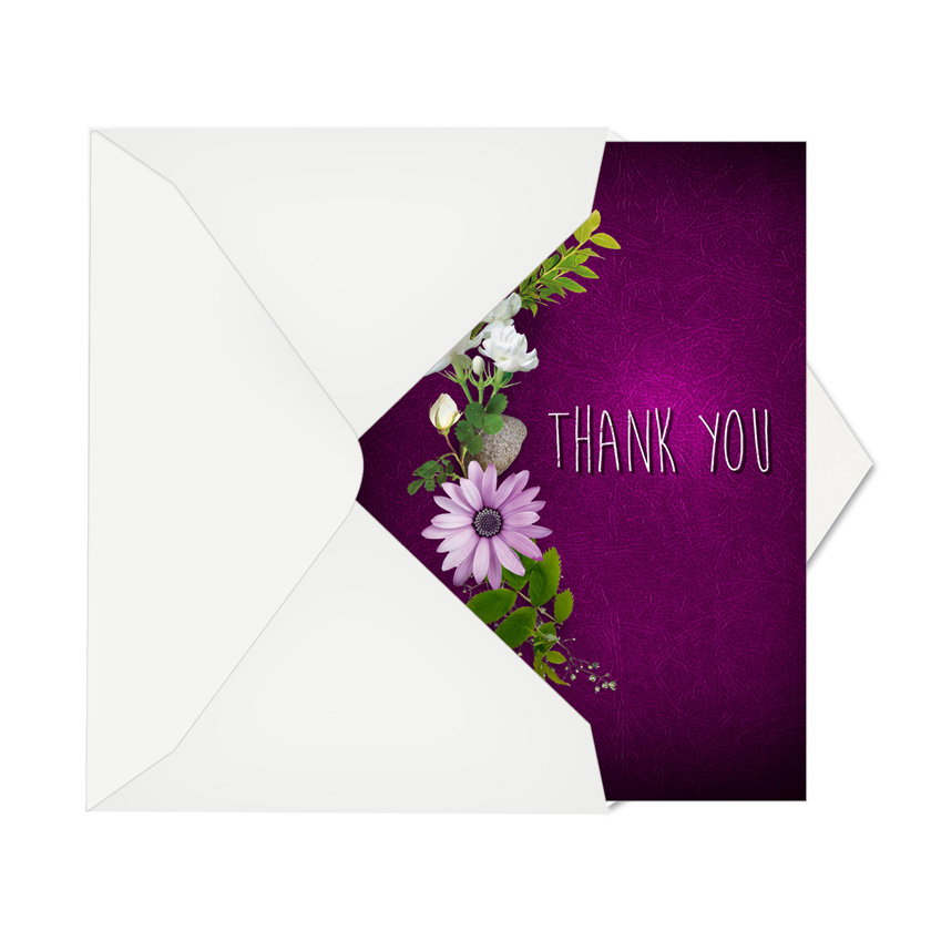 Many Thanks Purple Creative Thank You Greeting Card