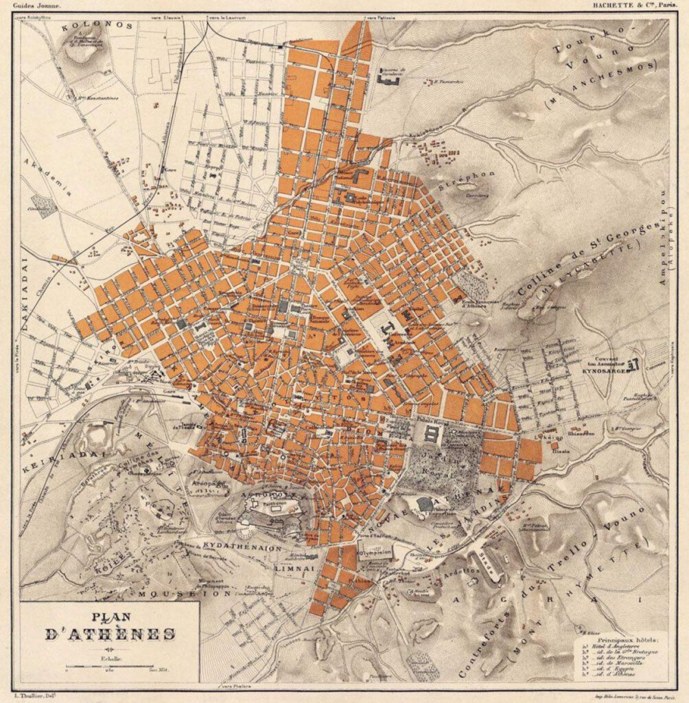 Map Of Athens Old Historical And Vintage Map Of Athens