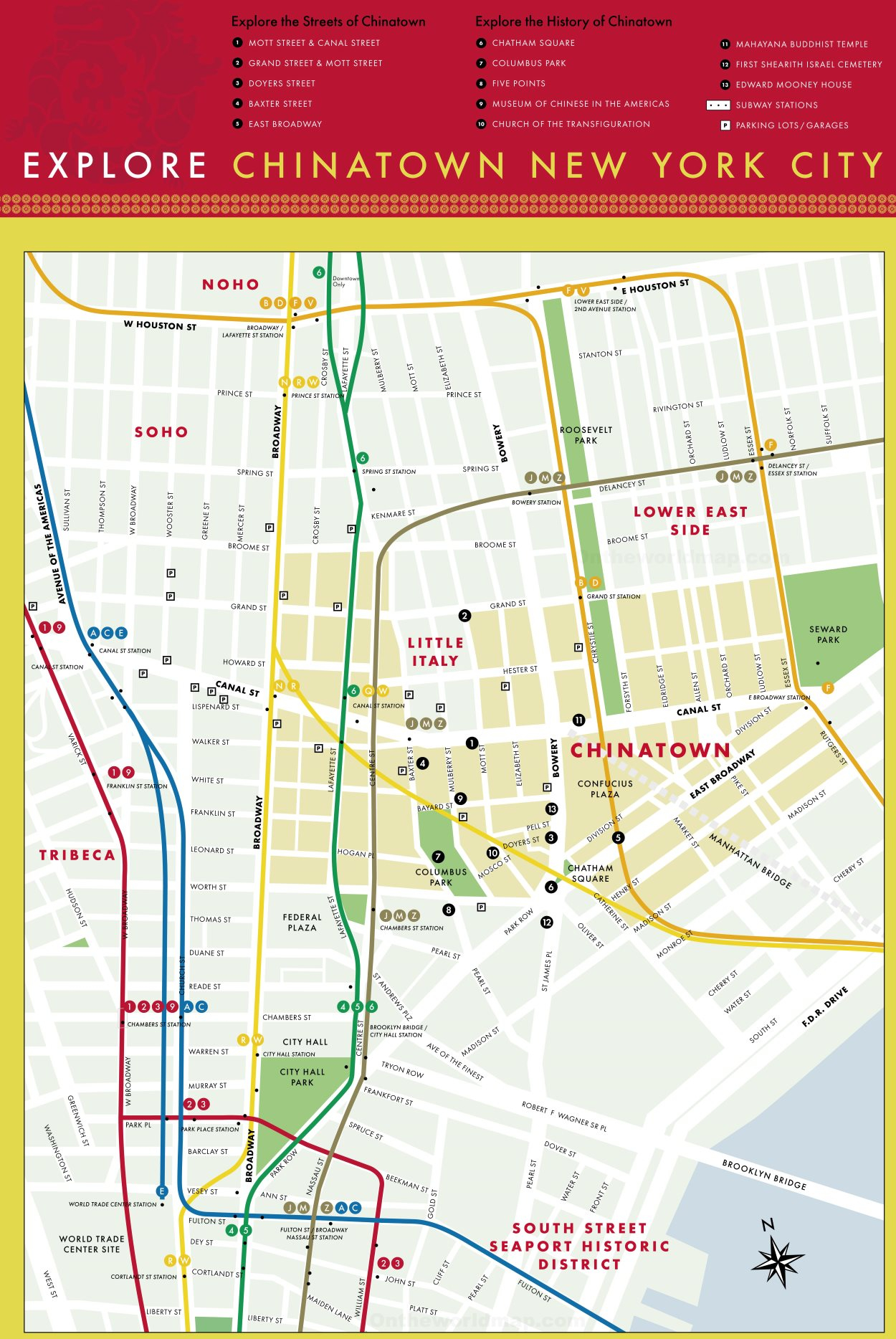 Map Of Chinatown Manhattan New York City - FreePrintable.me