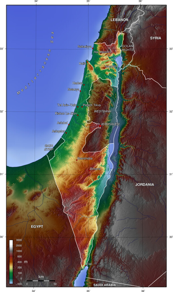 Map Of Israel Topographic Map Worldofmaps Online Maps And 