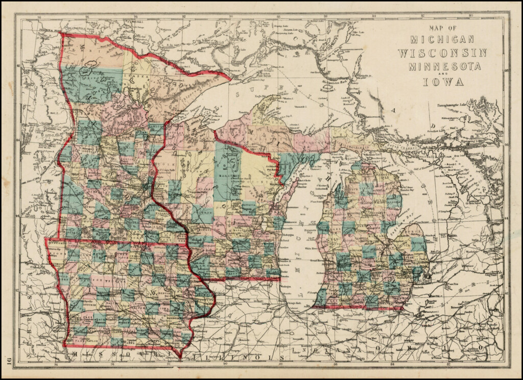 Map Of Michigan Wisconsin Minnesota And Iowa Barry Lawrence 