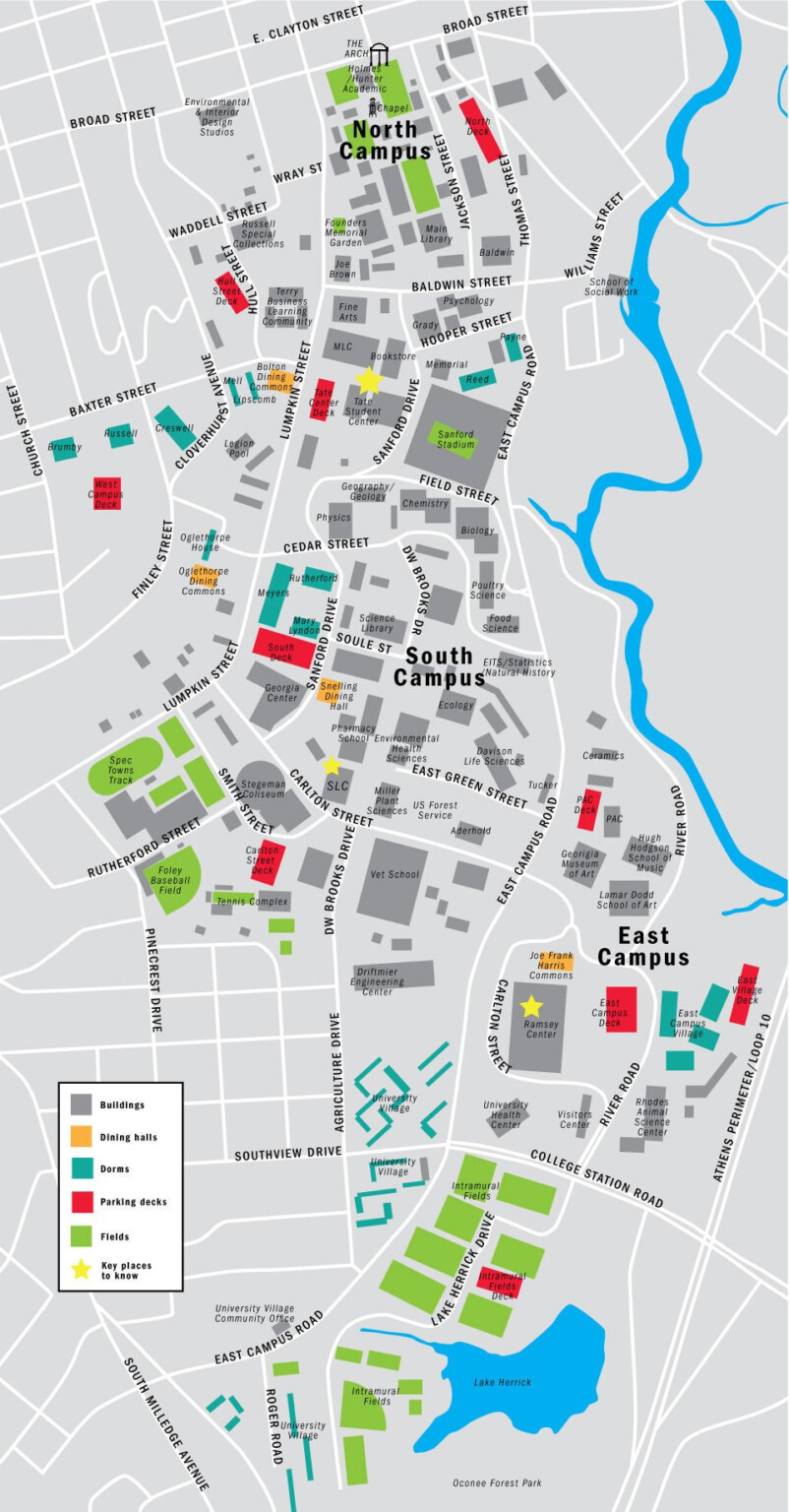 Map Of Uga Campus Path Map - FreePrintable.me