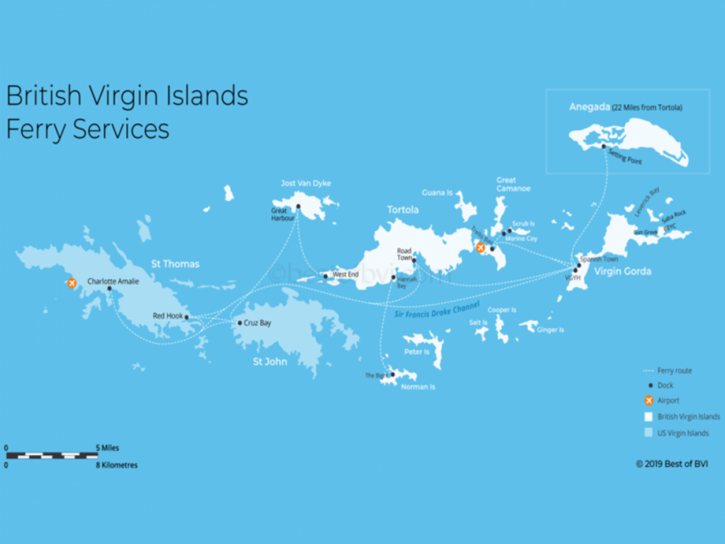 Maps Tortola Virgin Gorda Anegada Ferry Routes Best Of BVI