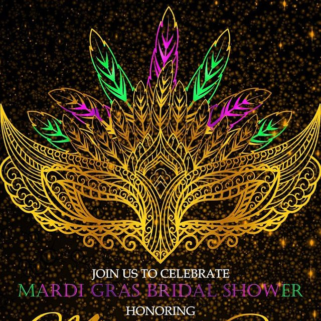 MARDI GRAS PARTY Invitation Purple Green Gold Carnival Etsy Mask