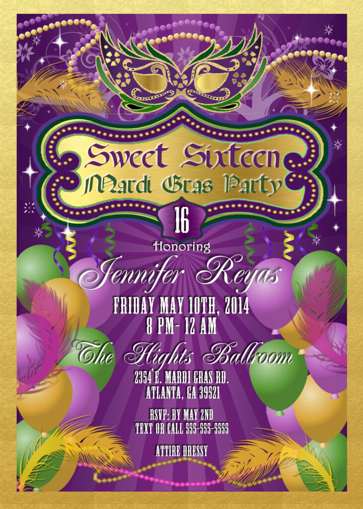 Mardi Gras Party Invitations Mardi Gras Invitations Birthday 