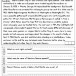 Martin Luther King Jr Comprehension Worksheets Worksheets Master