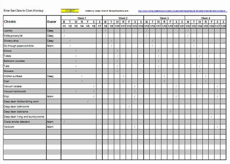 Master Schedule Template Awesome Cleaning Schedule Template 6 Free 